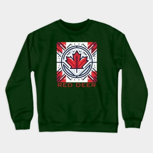 Red Deer Alberta Canada Flag Crewneck Sweatshirt